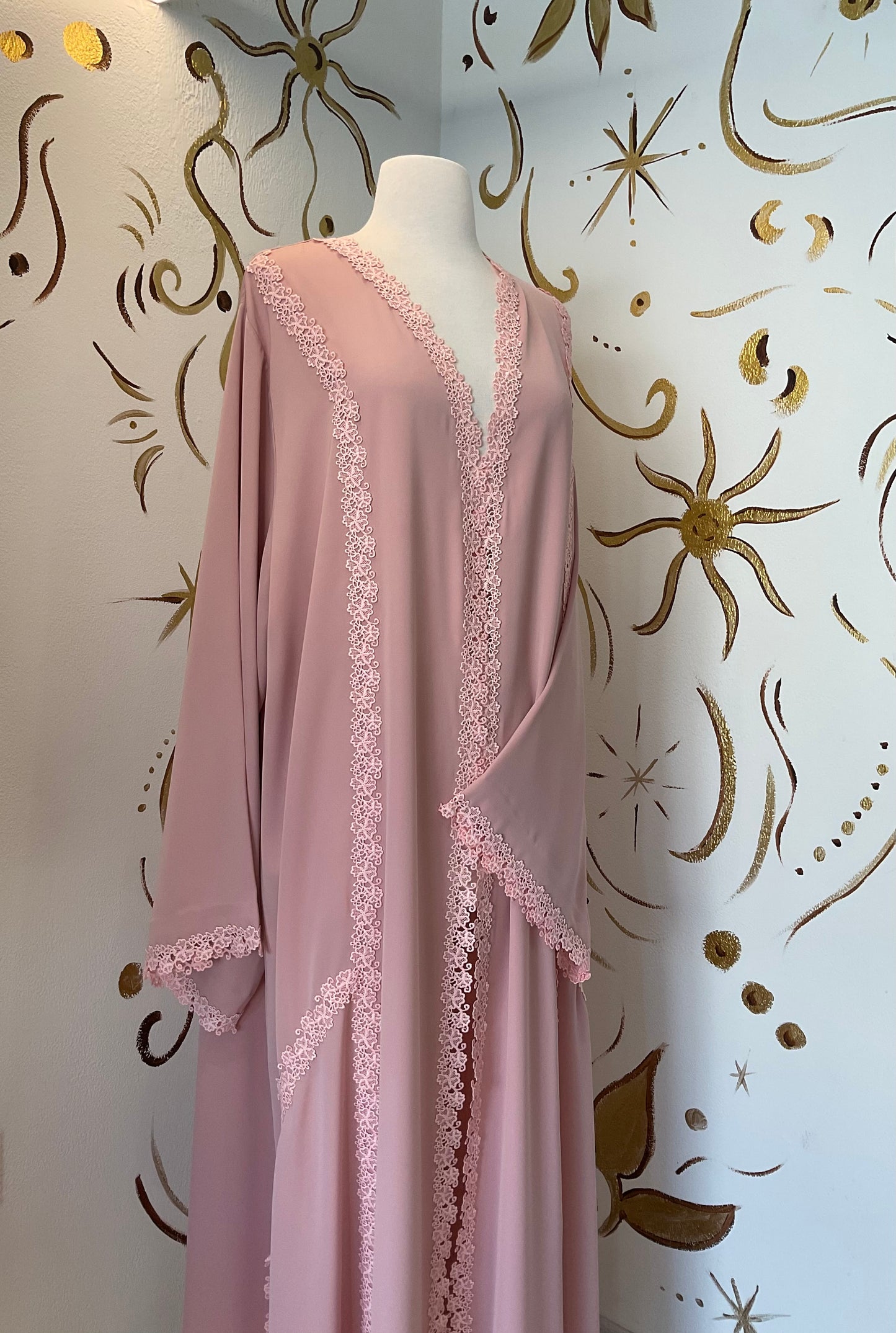 Pink Lace Abaya