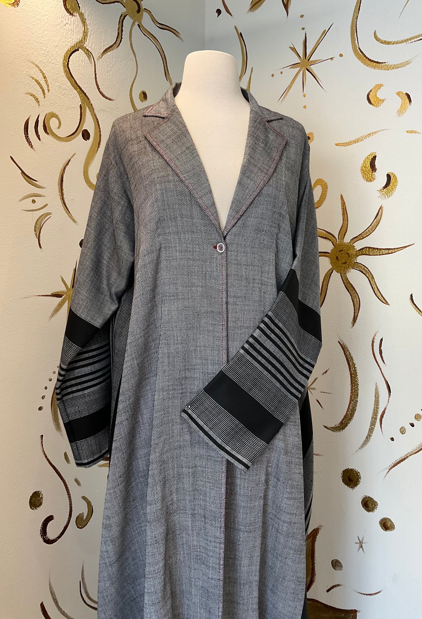 Gray Sadu Abaya