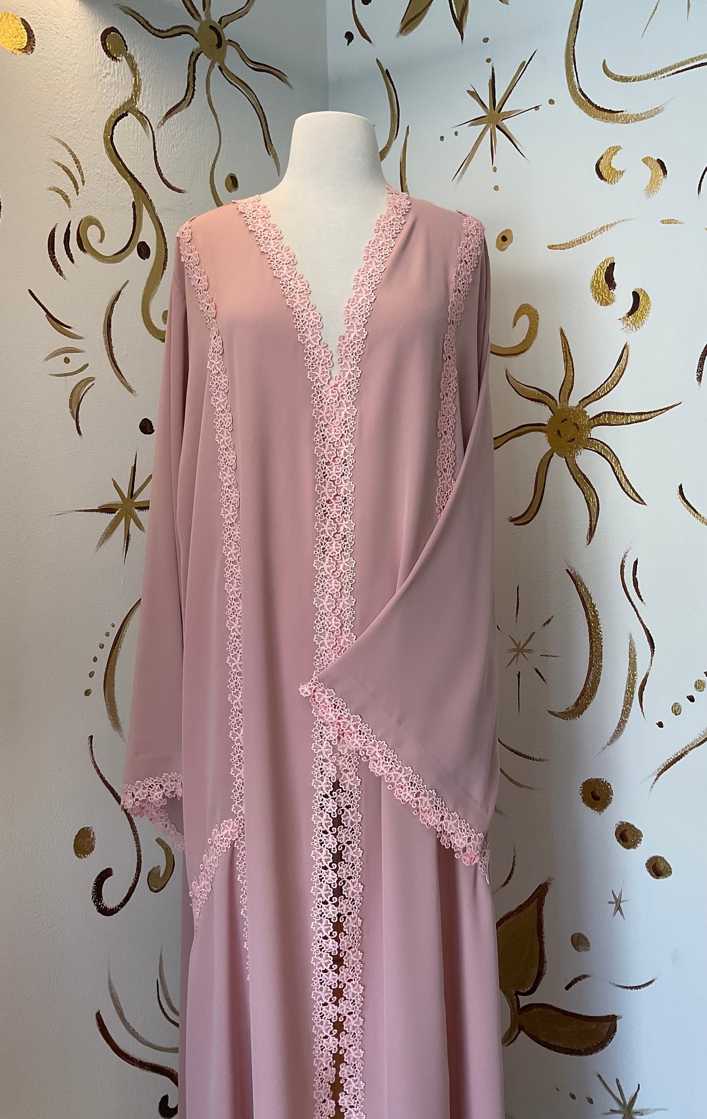 Pink Lace Abaya