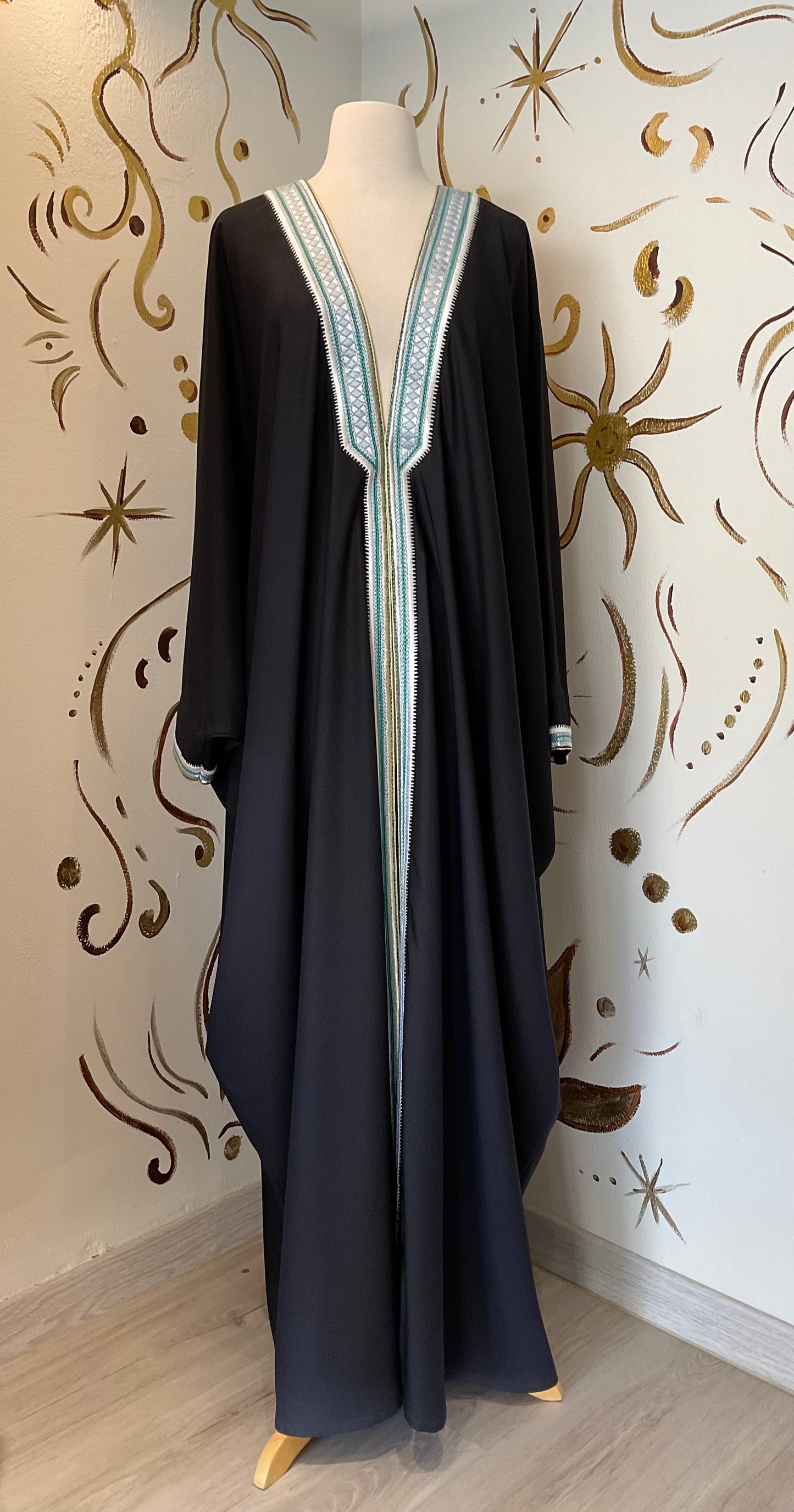 Black Embroidered Abaya