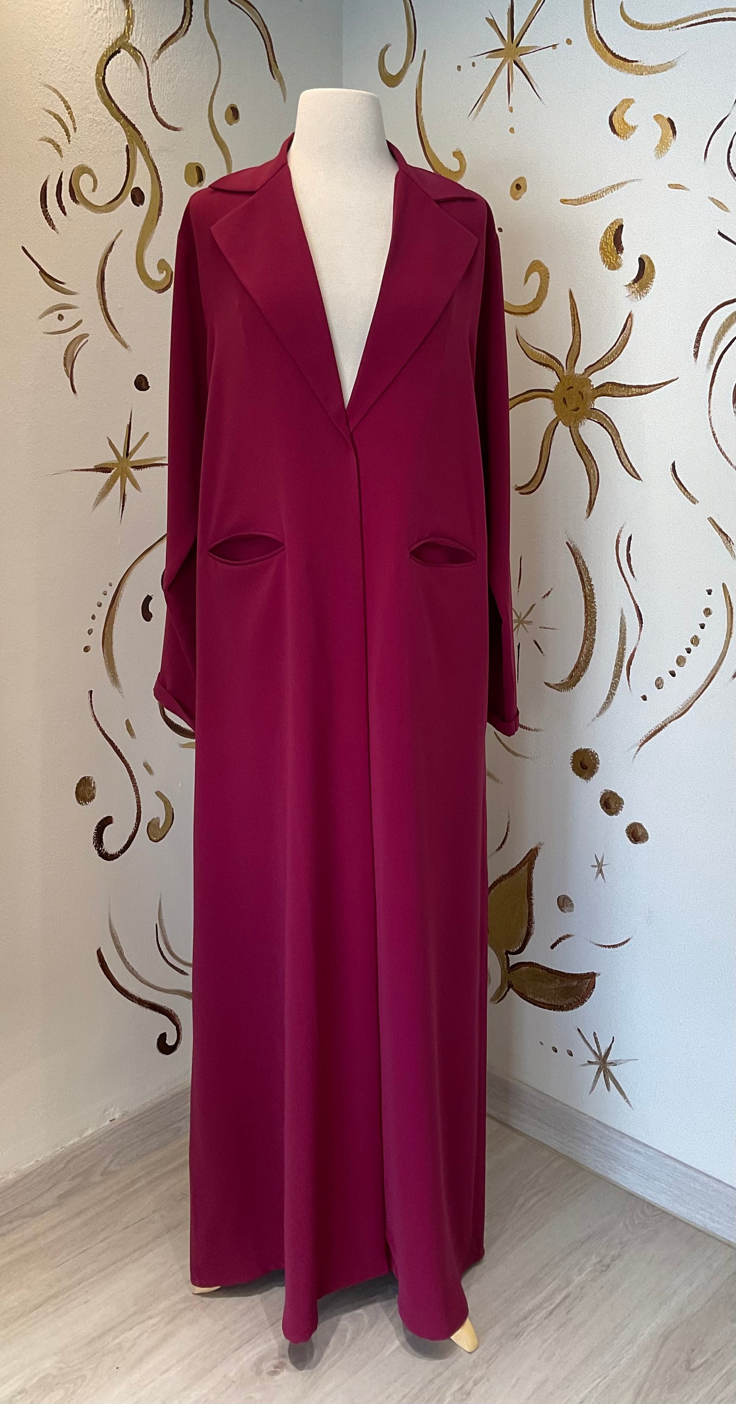 Maroon Blazer Abaya