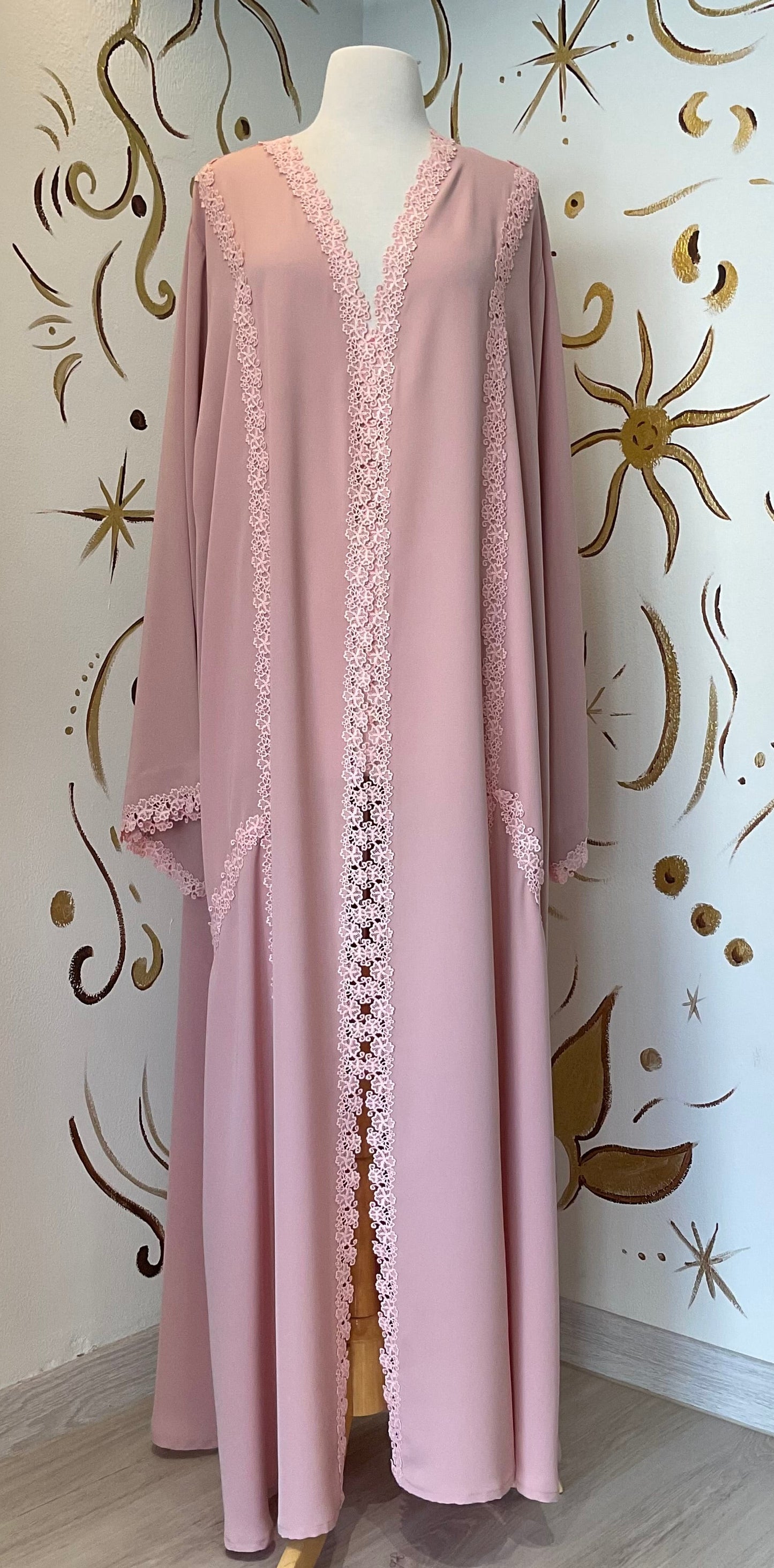 Pink Lace Abaya