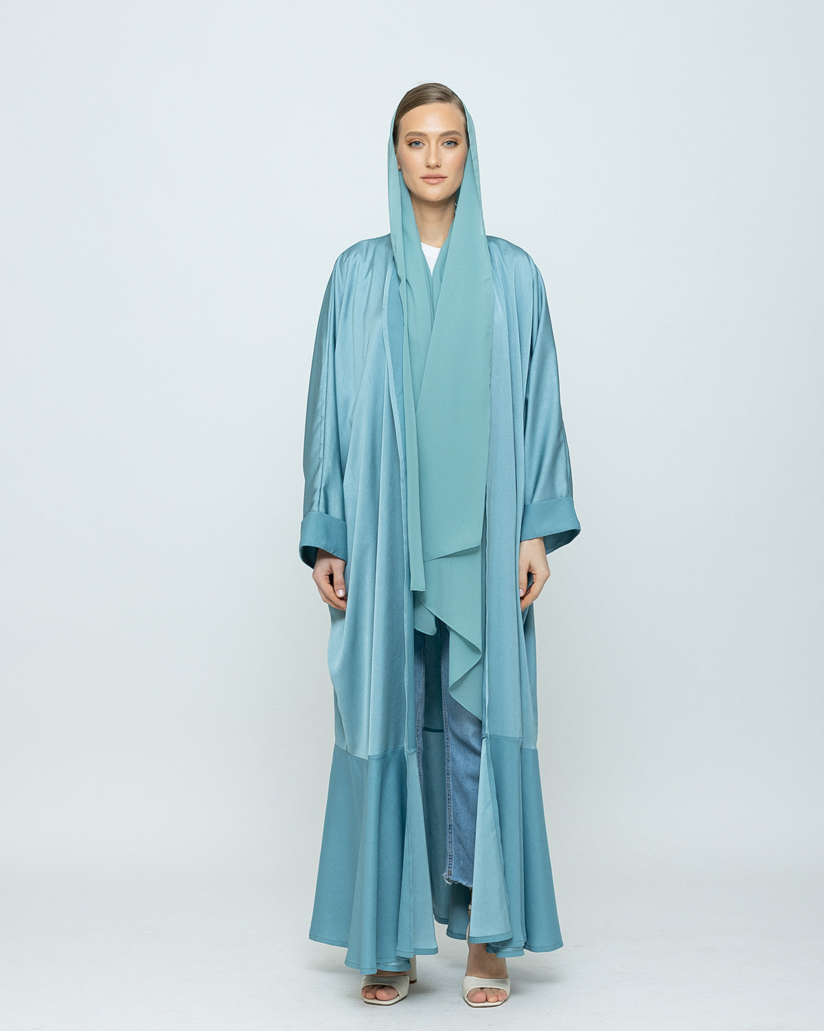 Blue Flared Abaya